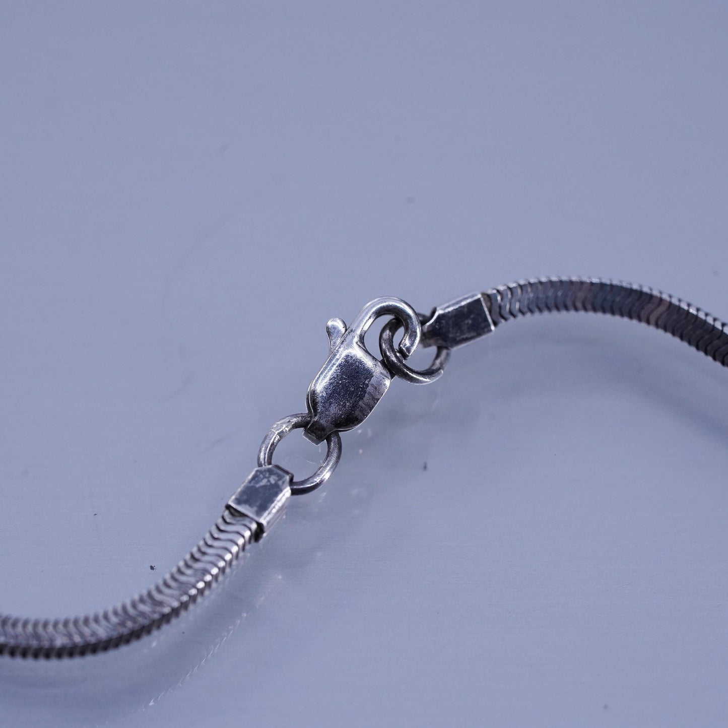 30” 2mm, vintage Italian Sterling 925 silver square snake chain necklace