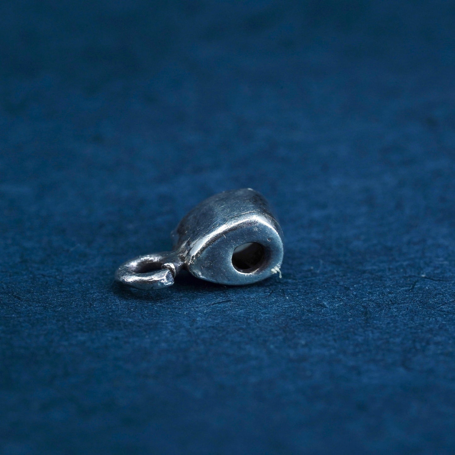 Vintage Sterling silver handmade pendant, 925 teardrop charm with moonstone