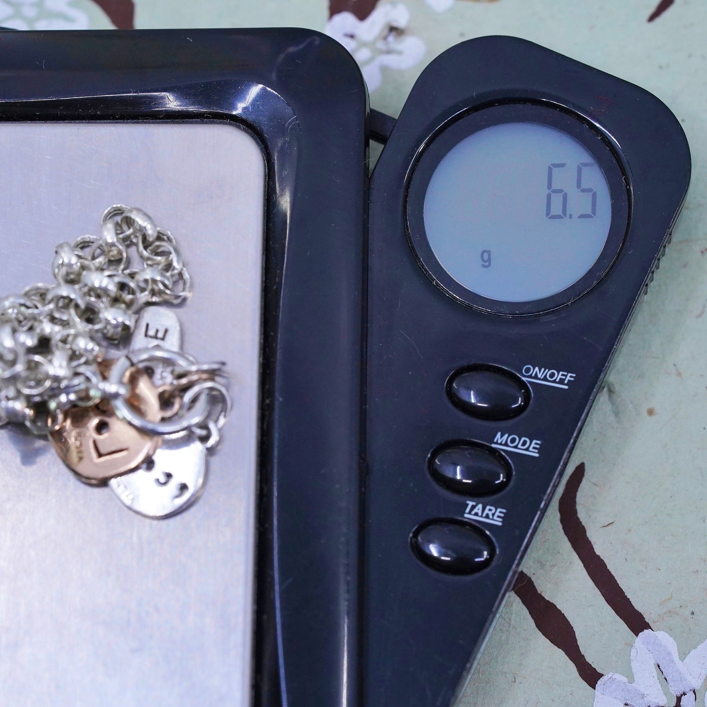 6.5”, sterling silver circle link bracelet, circle chain hope love peace charms