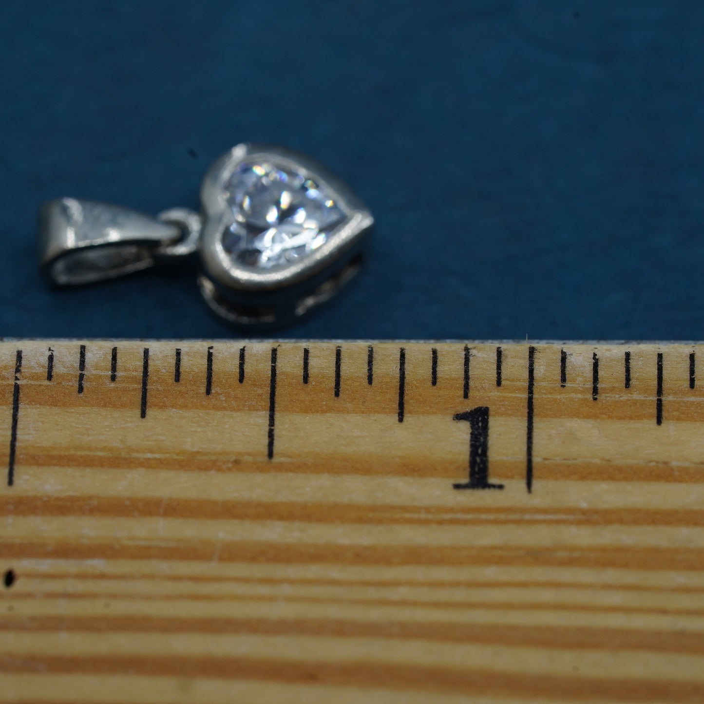 Vintage Sterling silver 925 handmade pendant with cz heart