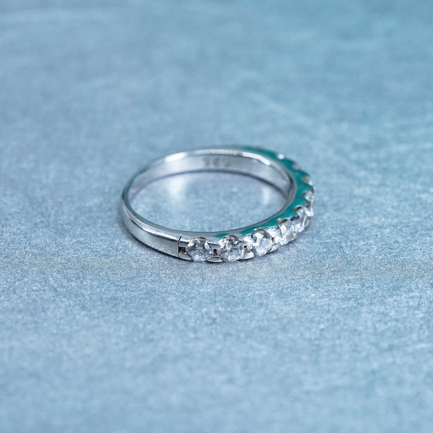 Size 5, vintage southwestern Sterling 925 silver wedding ring, Cz band