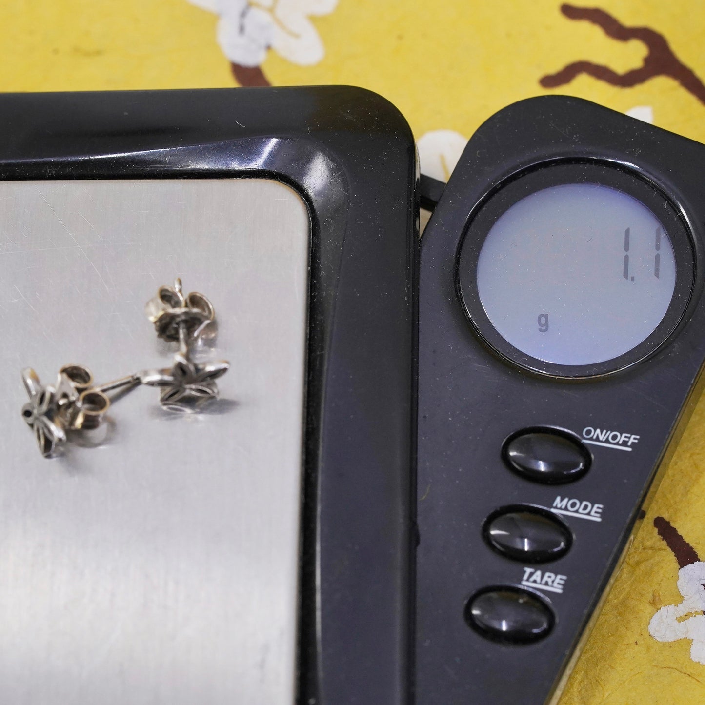 Vintage Sterling silver handmade earrings, 925 flower studs