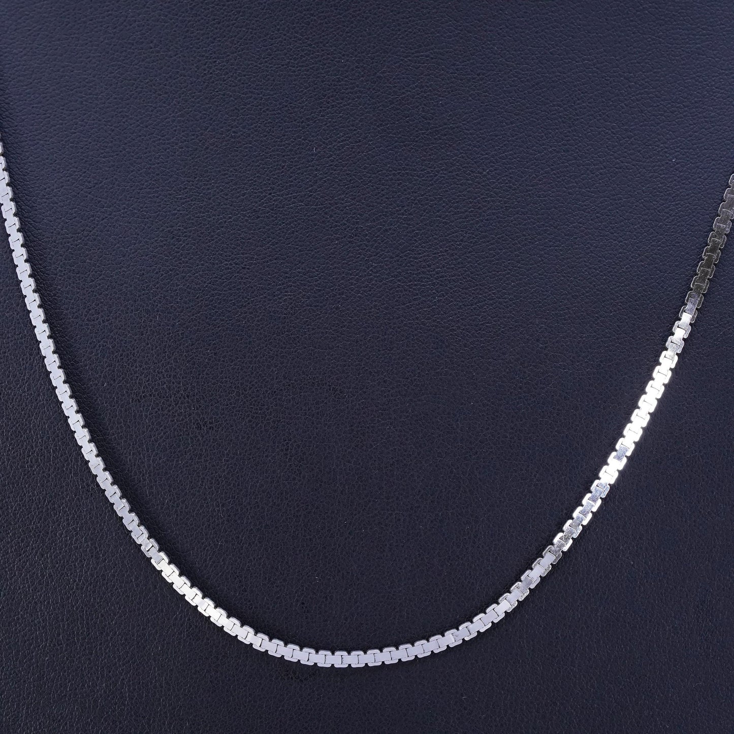 24” 3mm, vintage Sterling 925 silver flatten nugget chain necklace