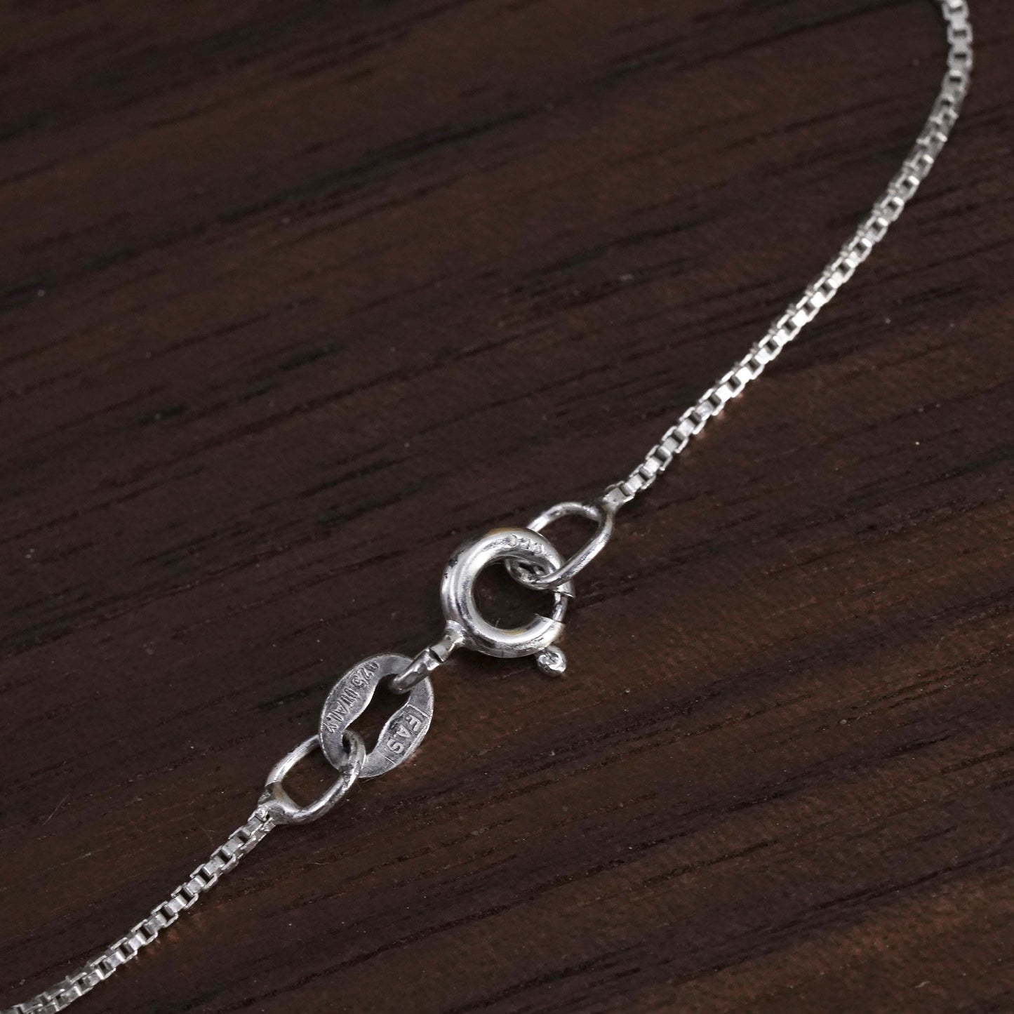 18", Italian Sterling 925 Silver box chain necklace with cz cross pendant
