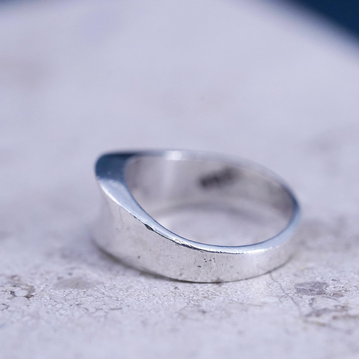 Size 5.25, minimalist, simple Sterling silver handmade ribbed ring, 925 ring