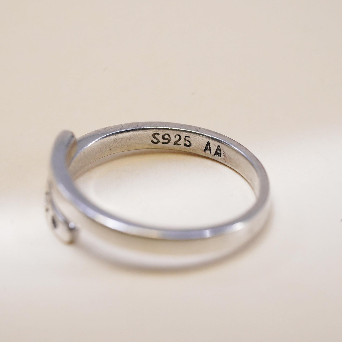 Sterling Silver 925 I Am Enough Wrap Ring, Inspirational Affirmation Heart Band