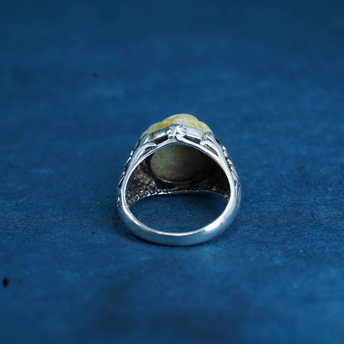 Size 9, Irish Rose Connemara Marble flower 925 Silver Ireland Ring