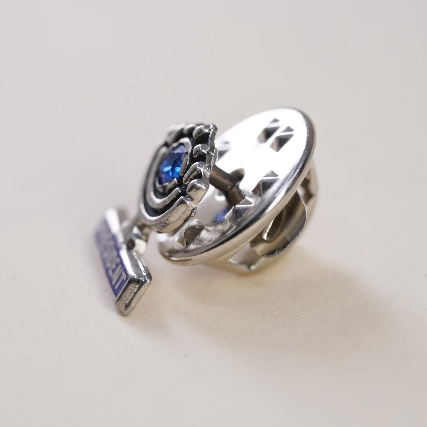Menorah President Lapel Pin Sterling 925 silver Judaica Pin Jewish Organization