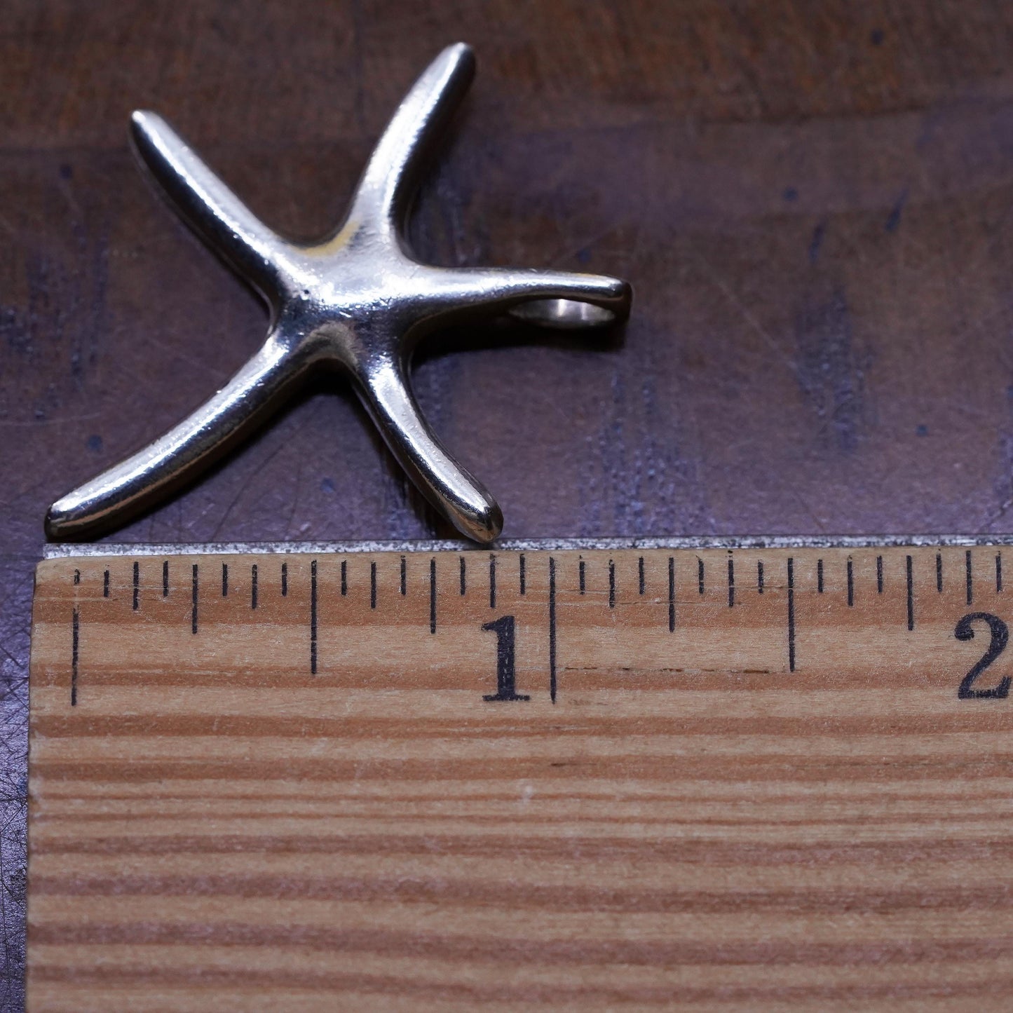 Vintage sterling silver handmade pendant, 925 star, starfish, unique