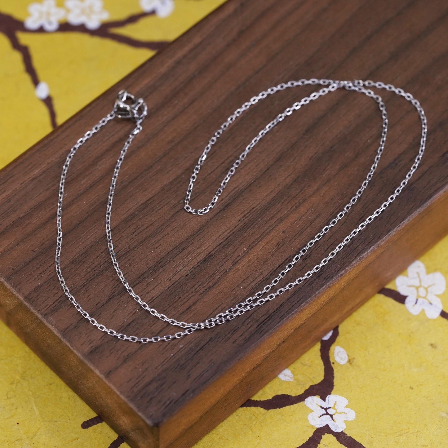 18”, 1mm, vintage Sterling silver necklace, 925 circle chain