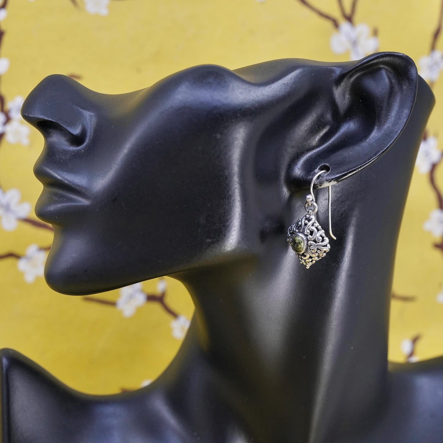 Southwestern Barse Sterling 925 silver handmade filigree earrings w/ turquoise