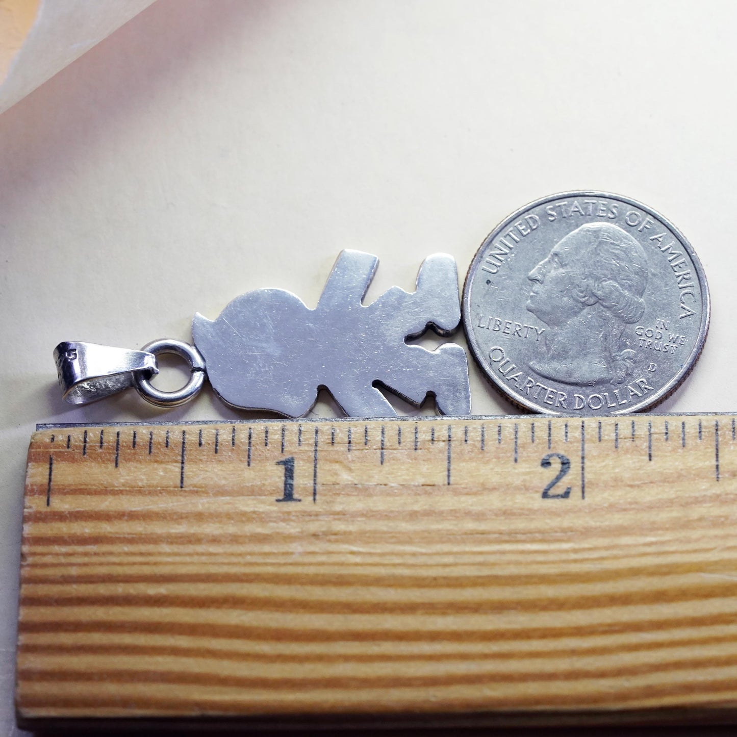 Vintage sterling silver handmade pendant, 925 boy figure pendant