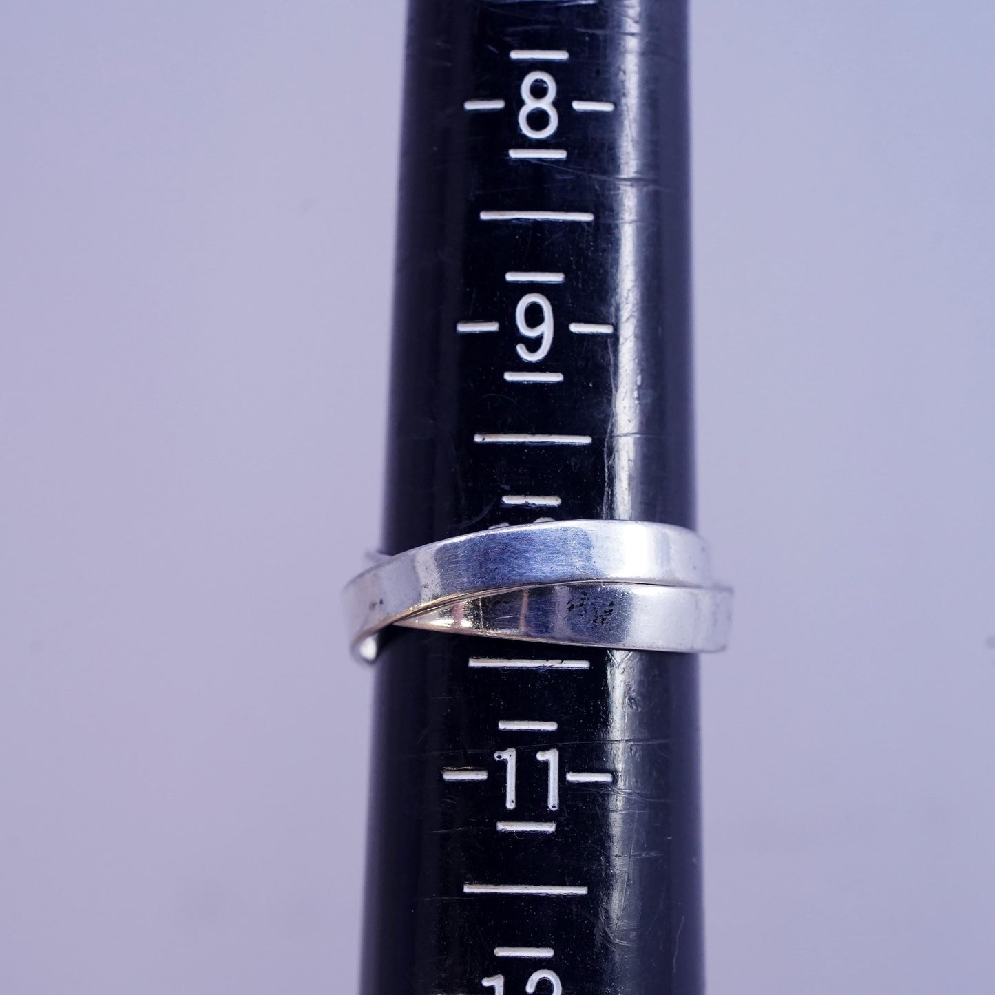 Size 10, vintage Sterling silver handmade ring, 925 entwined band