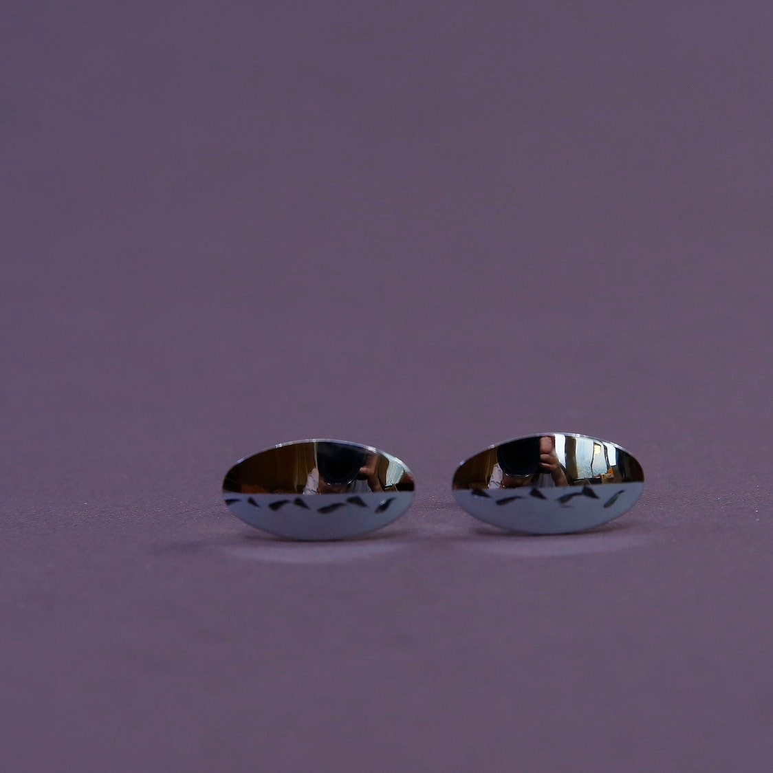 Vintage mid century sterling silver cufflink, Solid 925 silver cuff link with half matt surface, stamped sterling
