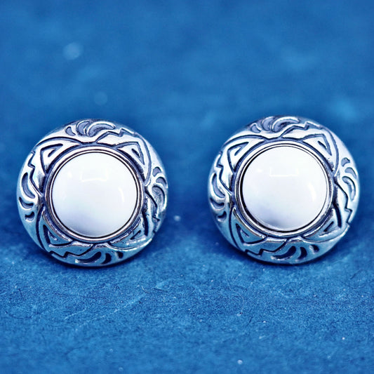 Relios Carolyn pollack Sterling Silver handmade Earrings 925 studs with howlite