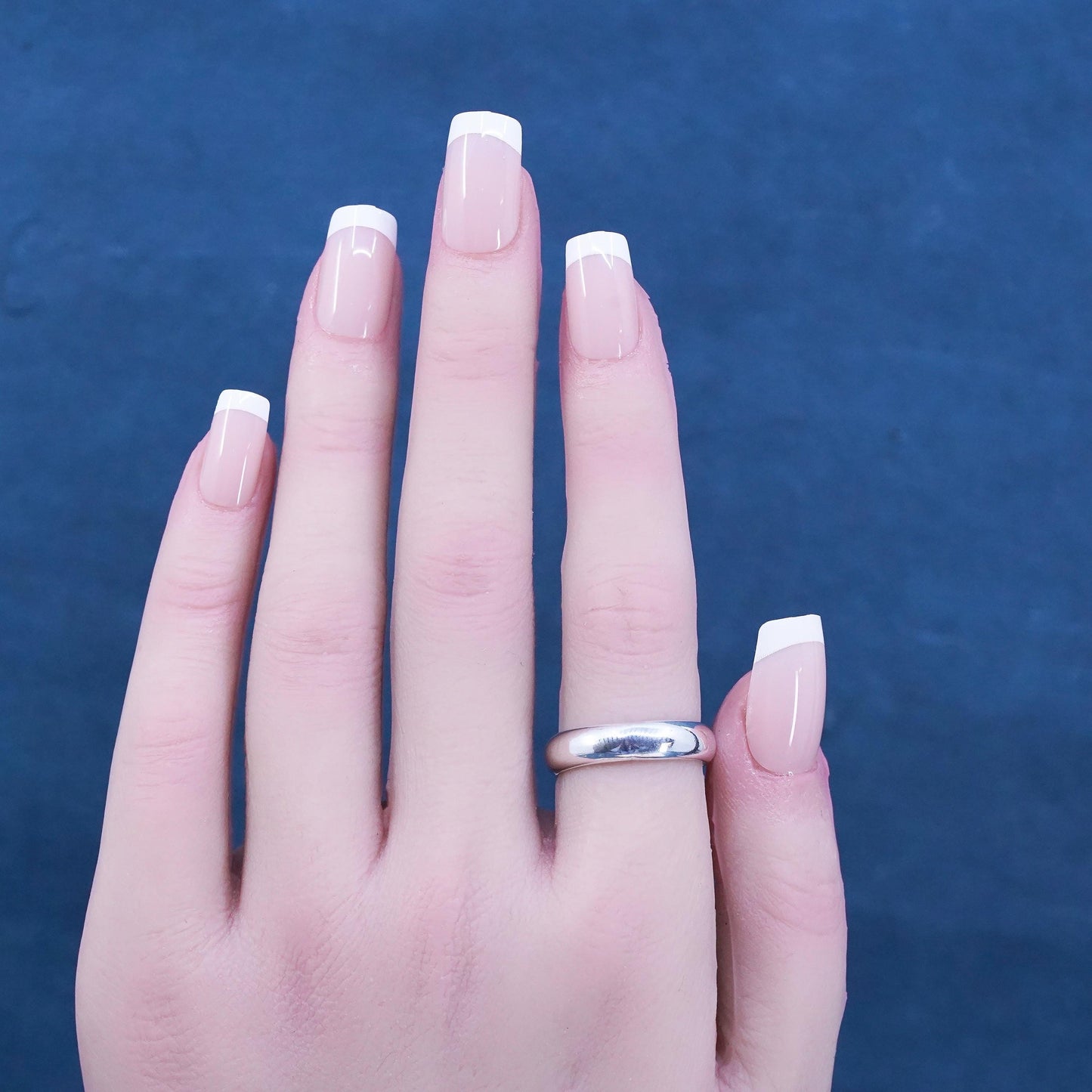 Size 7.5 vintage Sterling silver handmade ring, 925 wedding band