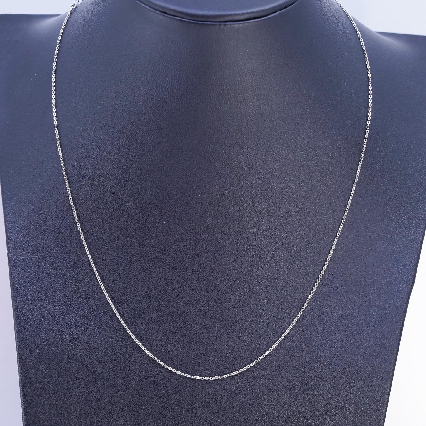 16+2" 1mm, vintage Sterling 925 silver circle chain necklace