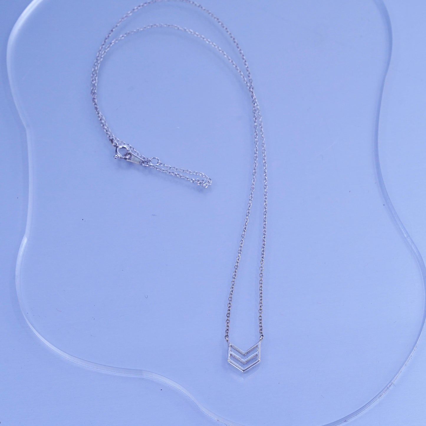 16+2”, vintage Sterling 925 silver handmade circle necklace with arrow pendant