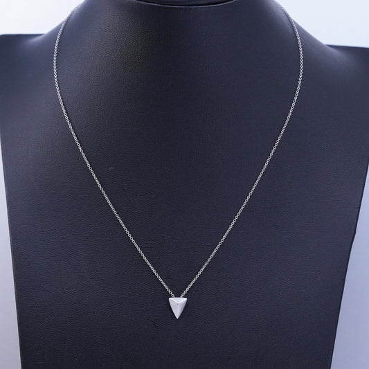 16”, vintage Sterling 925 silver circle chain necklace with triangular pendant