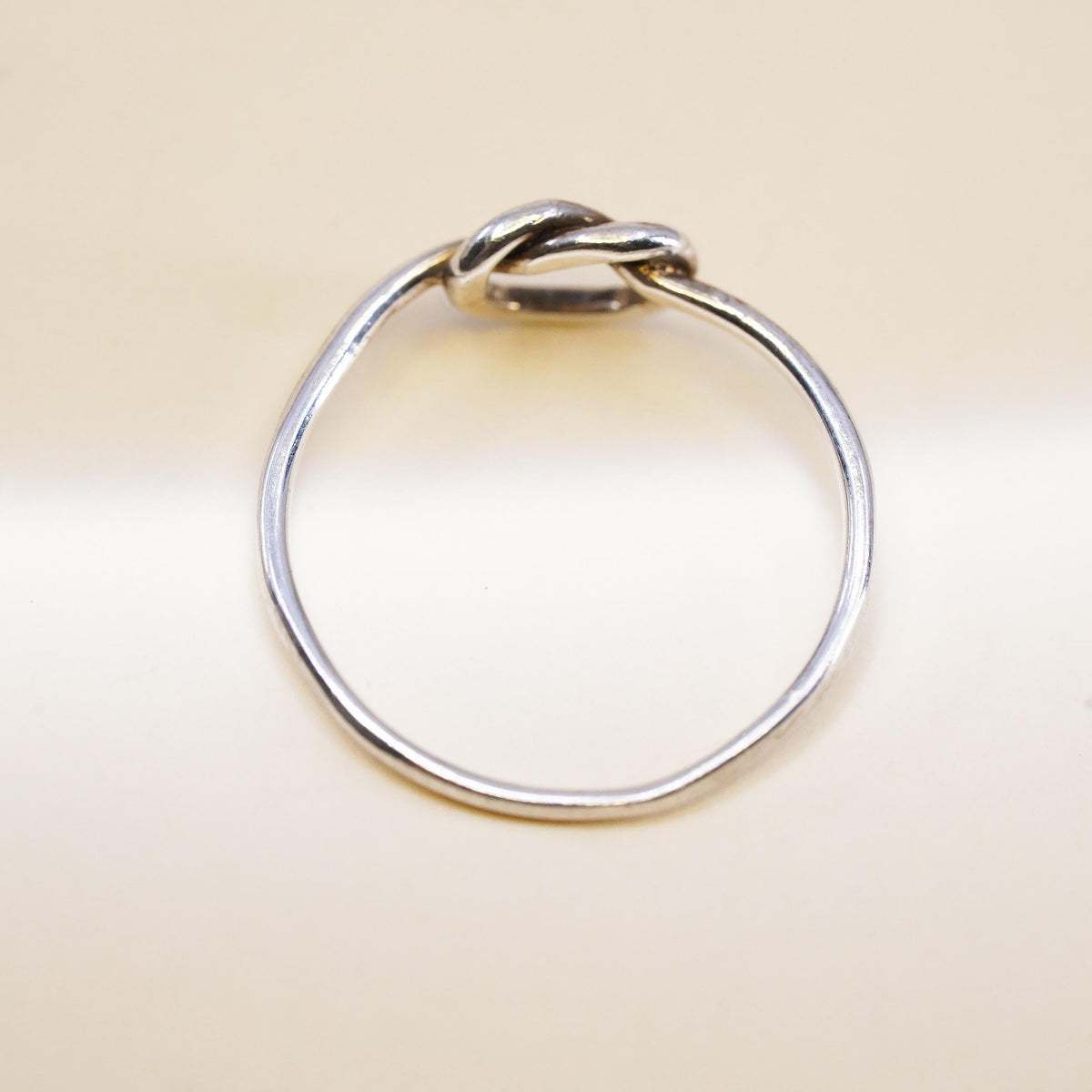 Size 8, Vintage sterling silver friendship ring, 925 handmade knotted band