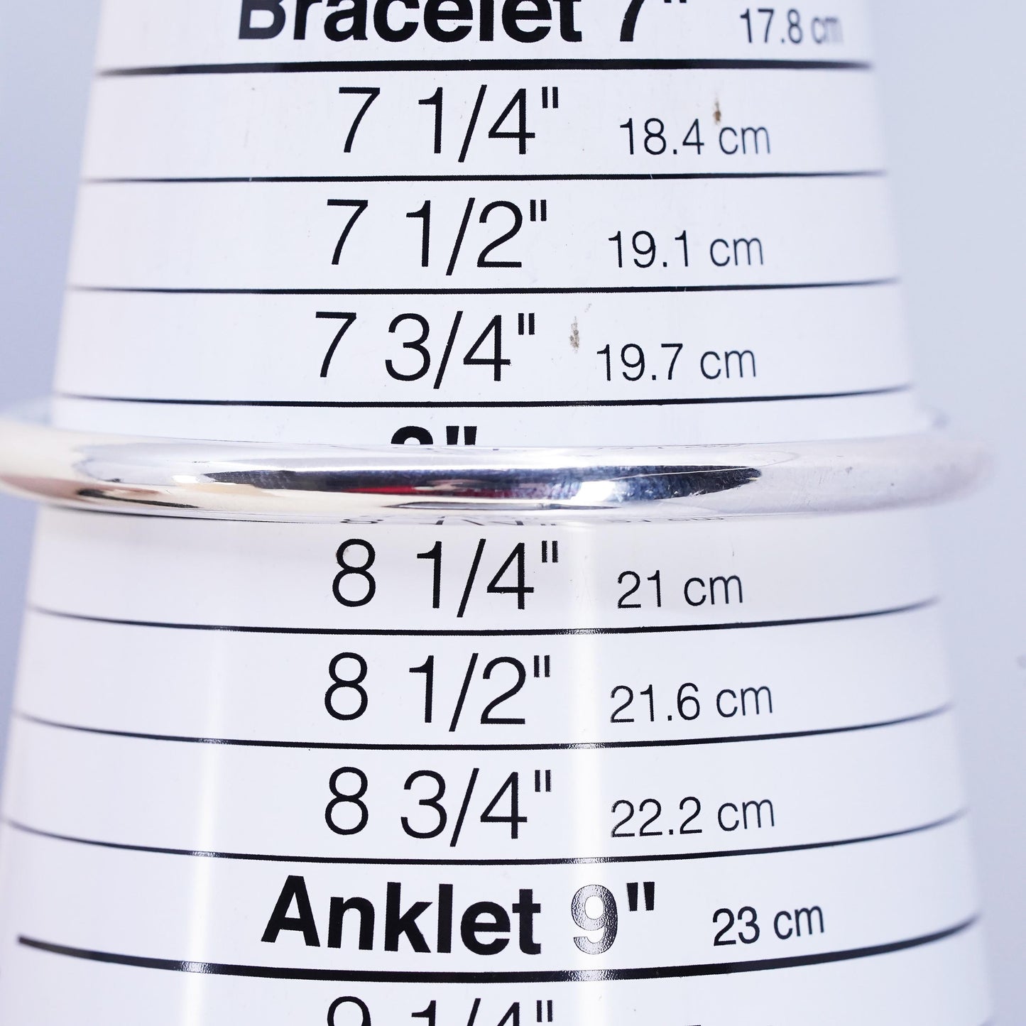 8”, vintage sterling 925 silver handmade bracelet, stackable bangle