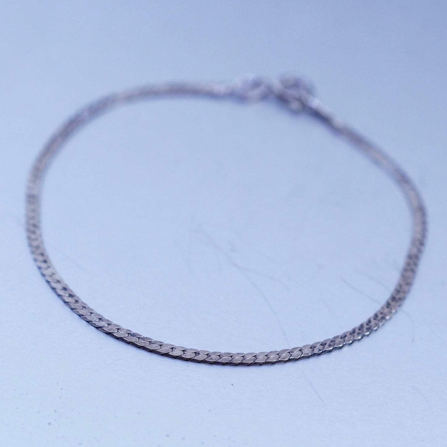 7.5”, 2mm, Vintage Italy Sterling 925 silver bracelet, herringbone