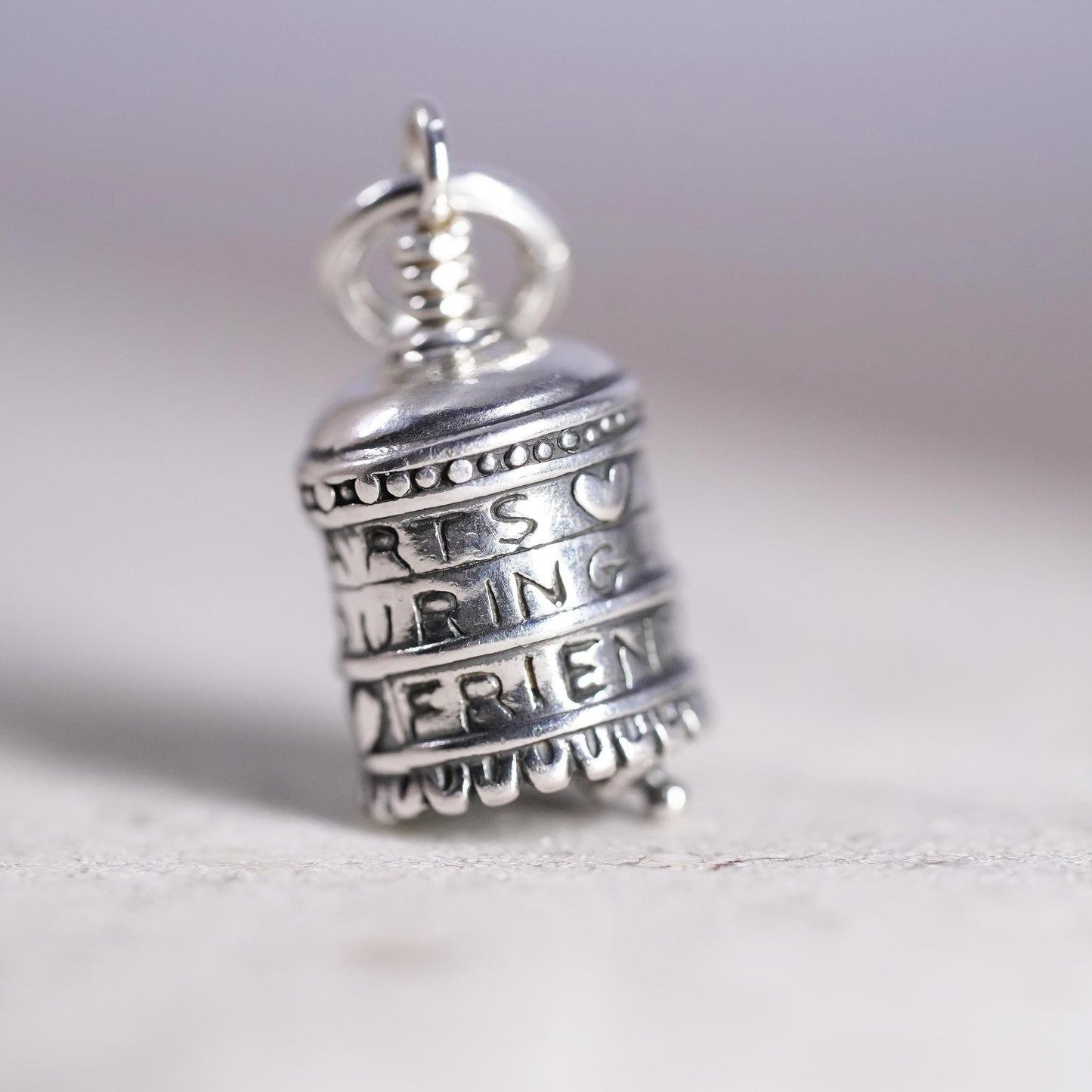 Vintage Sterling silver handmade chime, bell, ring, 925 harmony ball