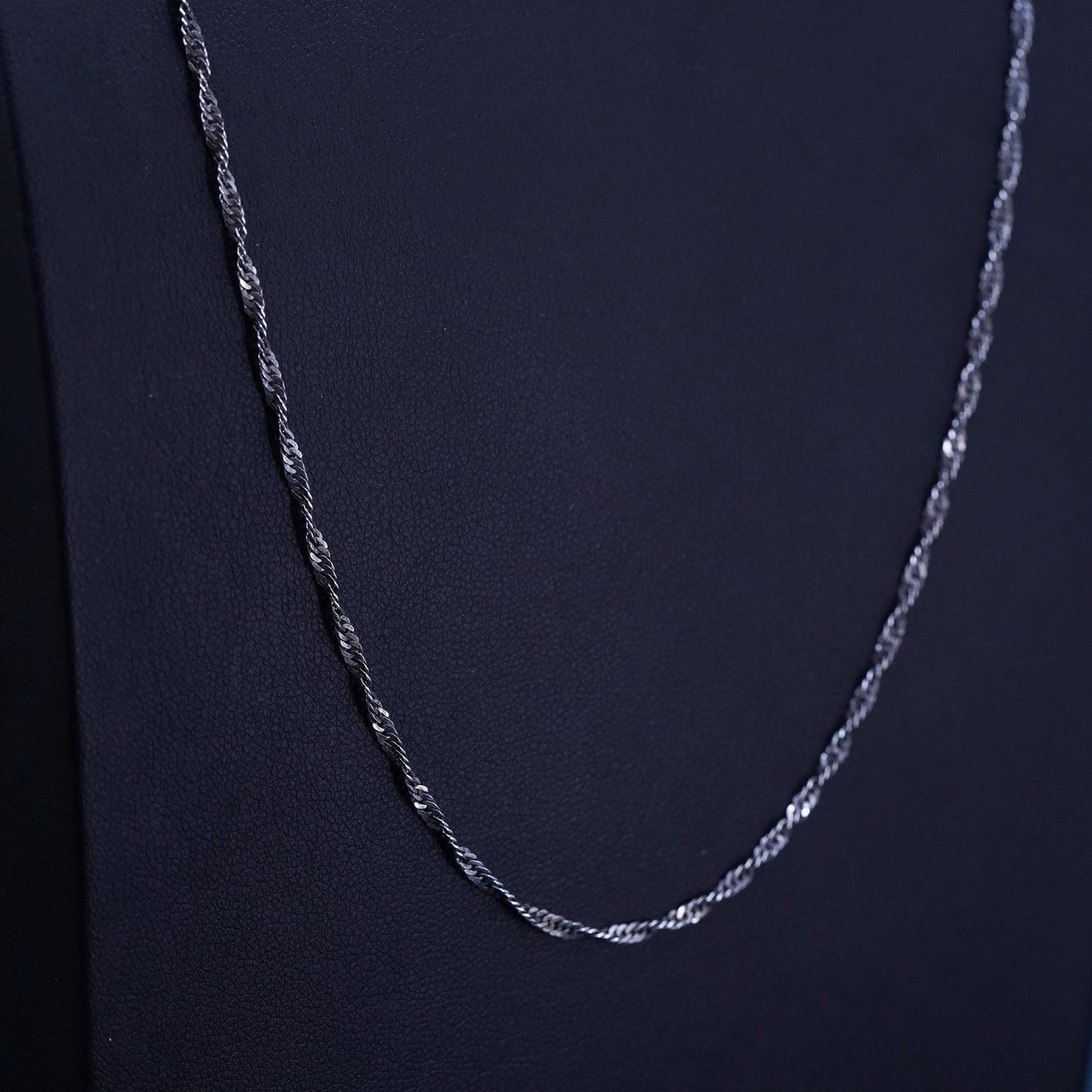 24" 2mm, Sterling silver handmade necklace, 925 twisted curb link chain