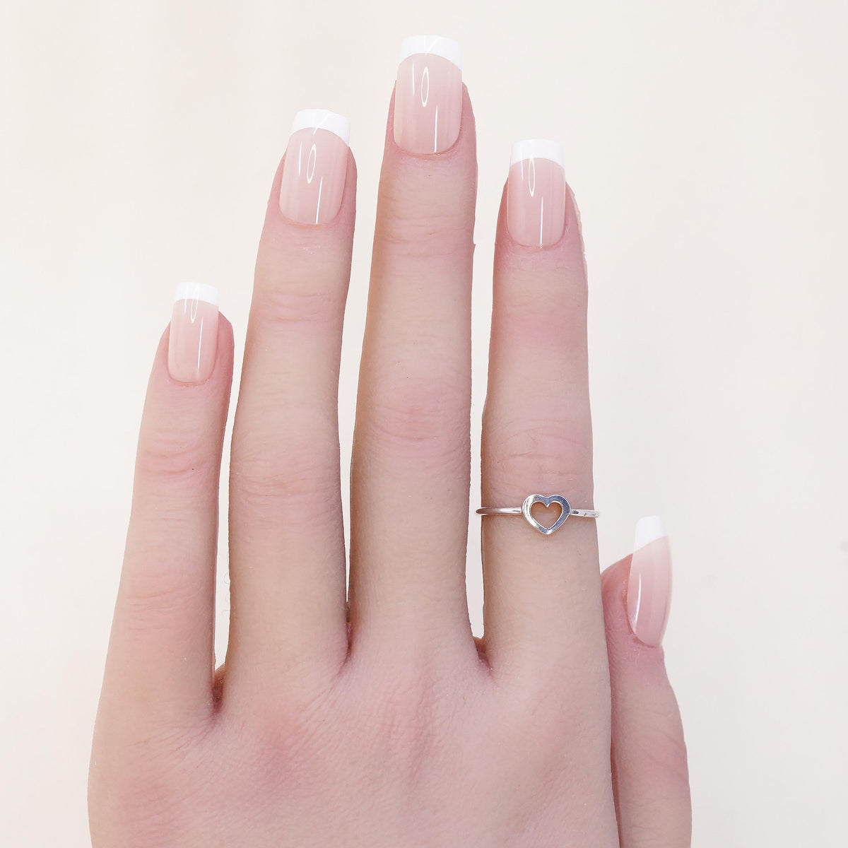 Size 5.75, Vintage sterling silver handmade stackable ring, 925 heart band