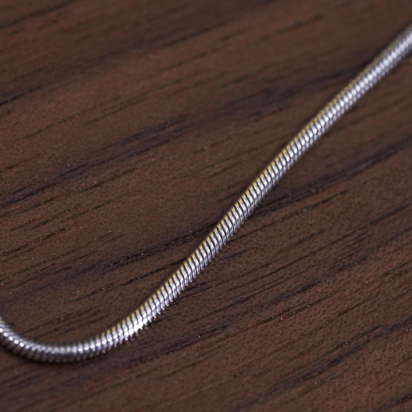 24”, 1.6mm, vintage sterling silver snake chain, textured 925 necklace
