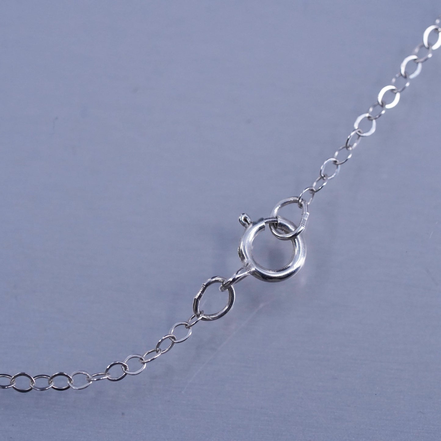 20” 1mm, vintage Italian Sterling 925 silver circle chain necklace