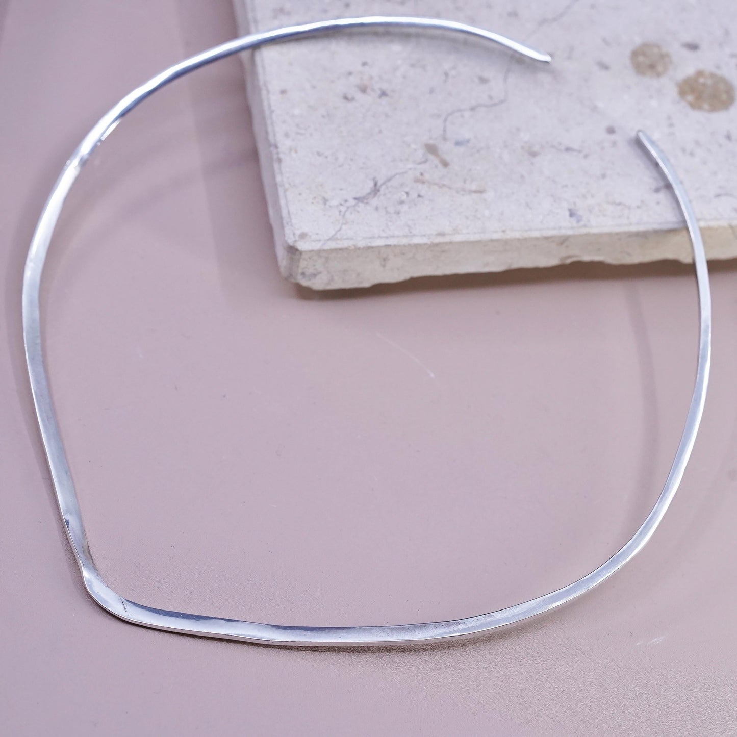 14", vintage Sterling silver necklace, woven braided 925 choker collar necklace