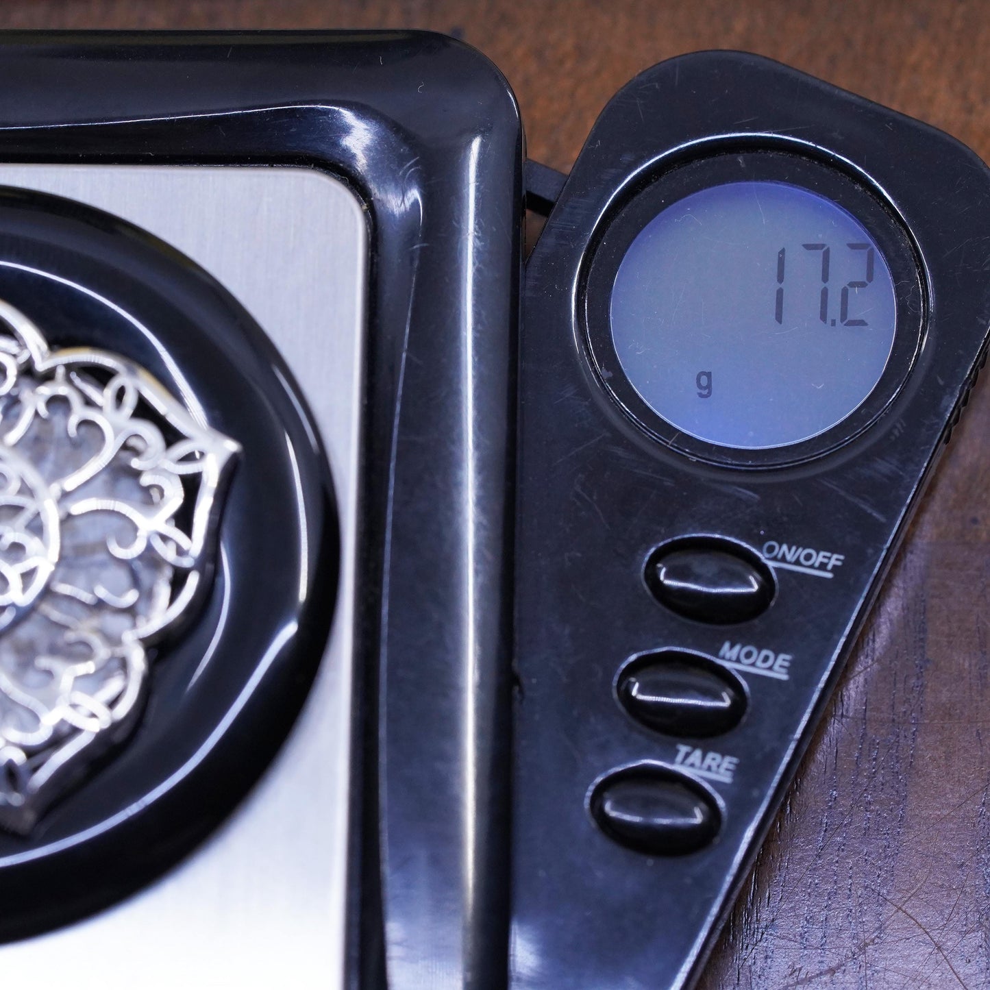 Vintage Sterling silver handmade sun pendant, 925 filigree circle black onyx