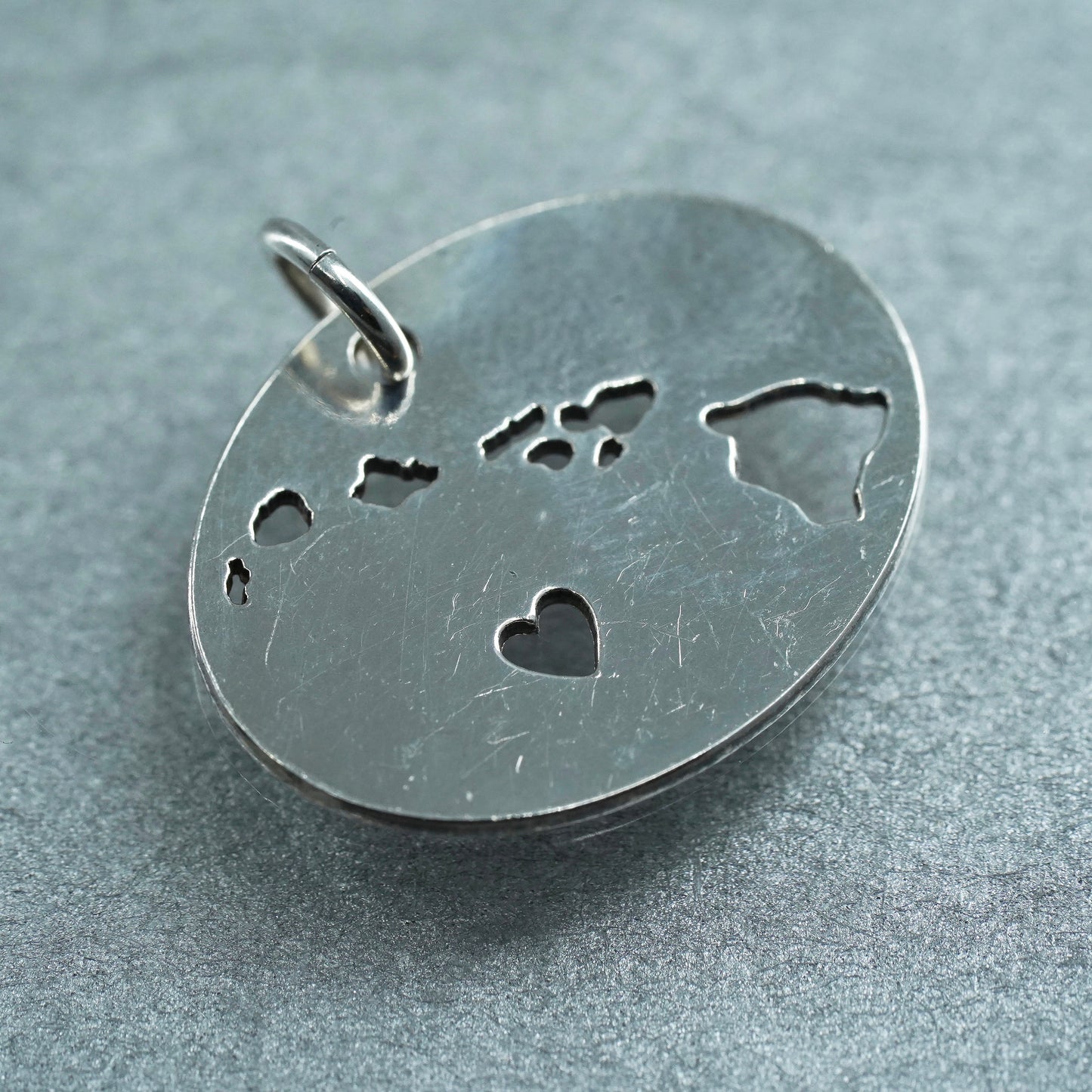 vintage sterling 925 silver heart tag pendant