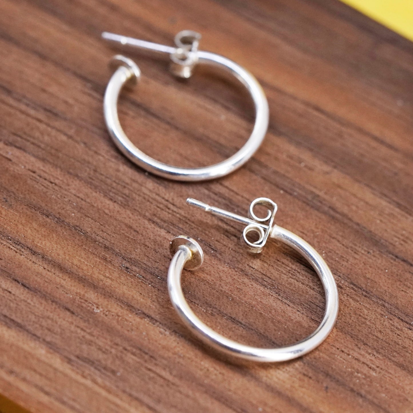 0.75”, Vintage Sterling silver handmade earrings, maxico 925 hoops