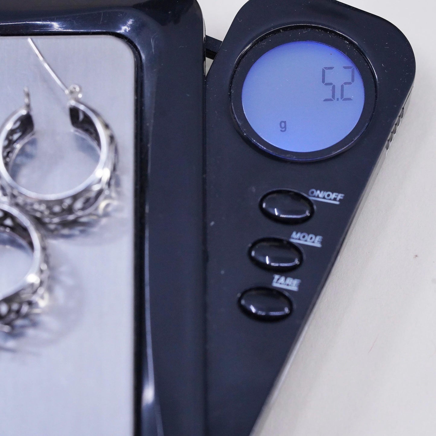 0.75", Vintage sterling silver loop earrings, filigree hoops