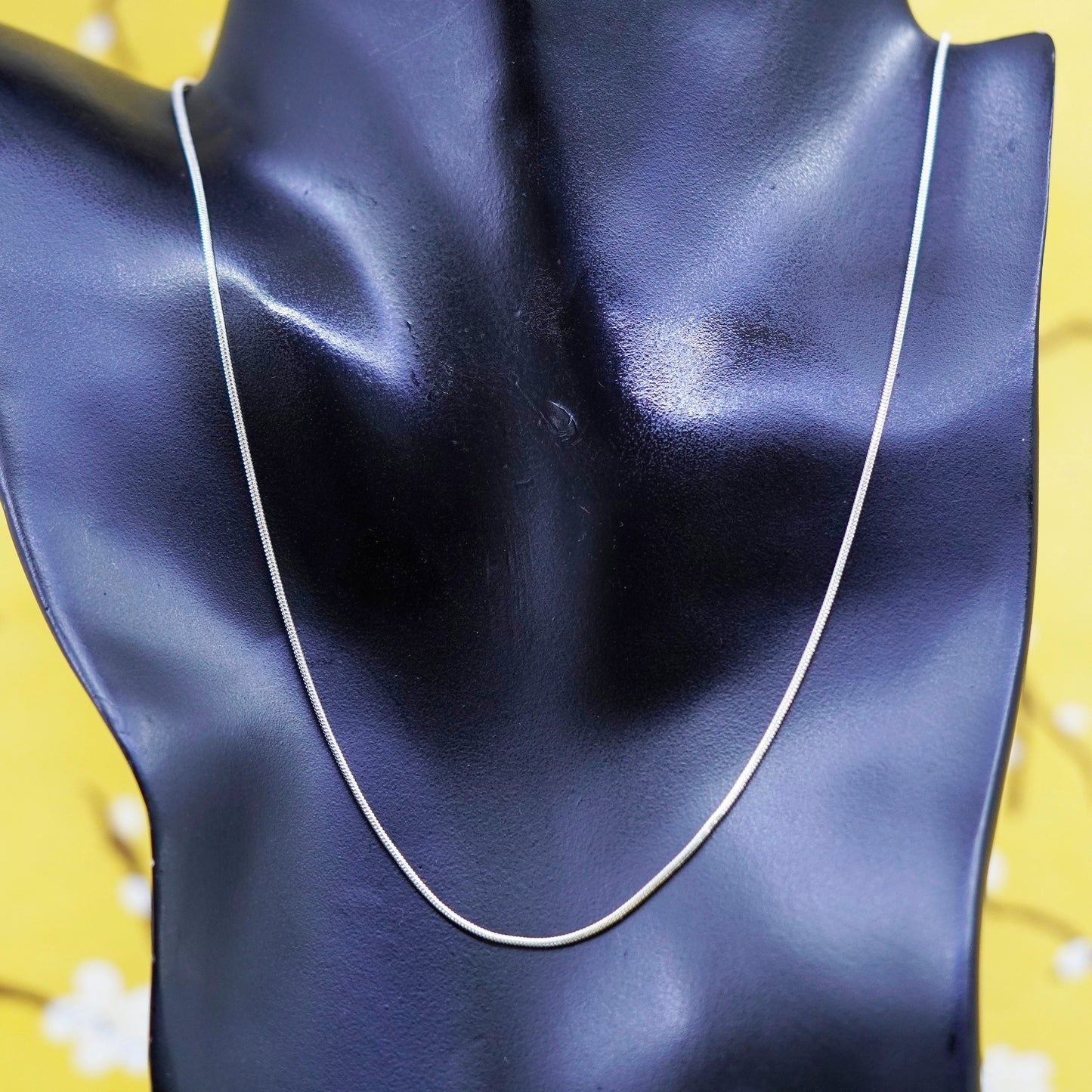 18”, 1mm, vintage sterling silver snake chain, textured 925 necklace