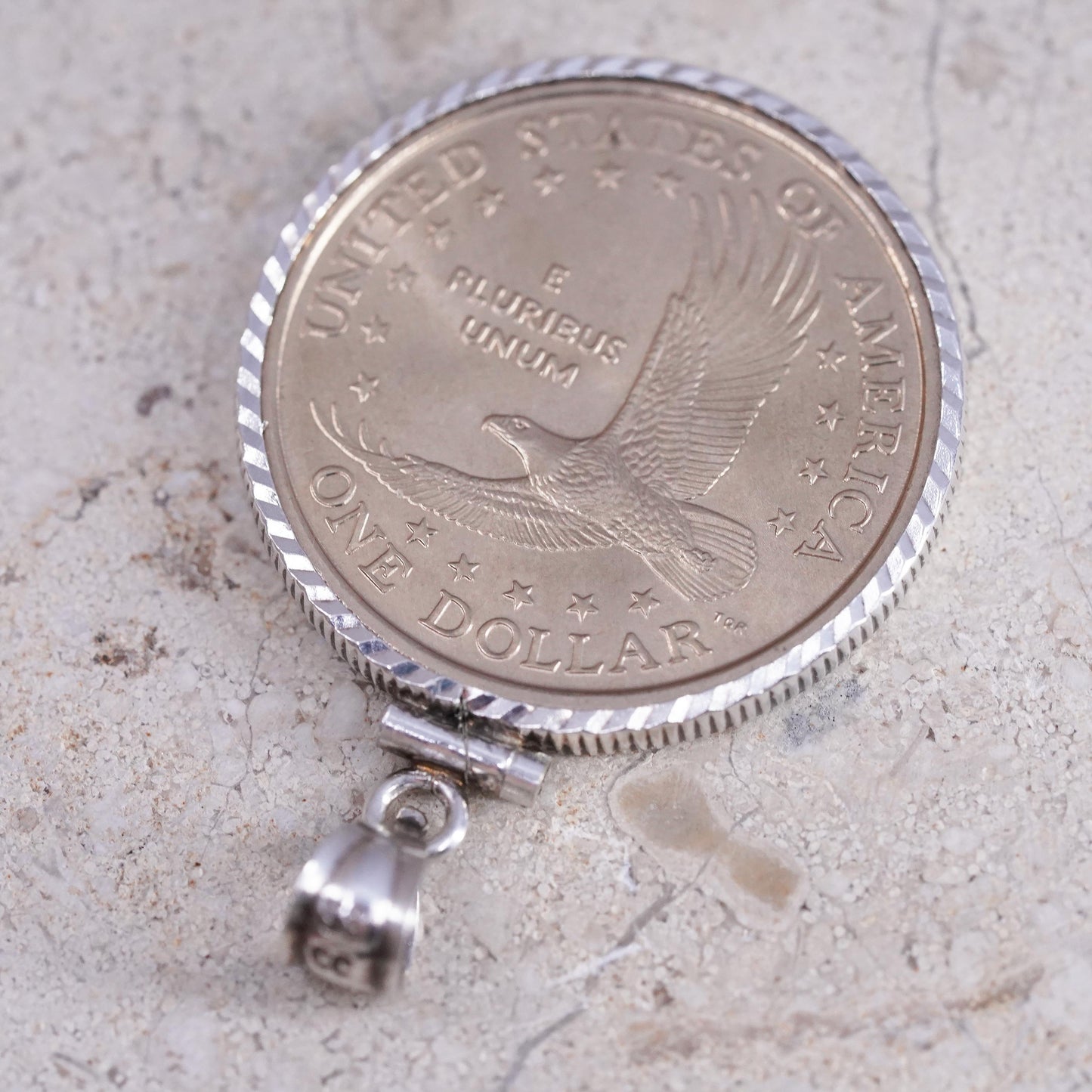 Rare 2000 P Sacagawea One Dollar Coin in Sterling 925 silver pendant case