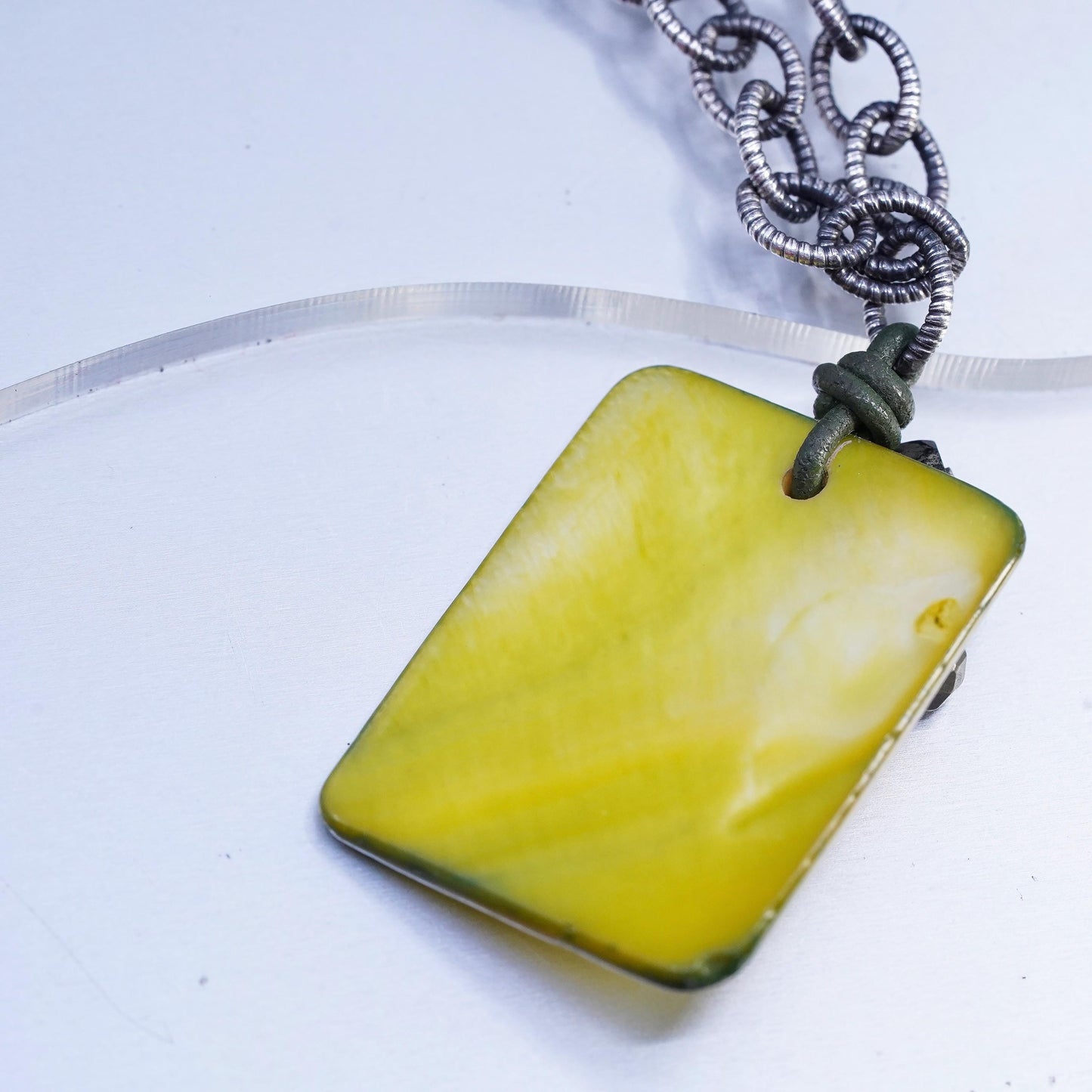 18", Silpada Sterling 925 Silver Green Mother of Pearl Pyrite Necklace N1133