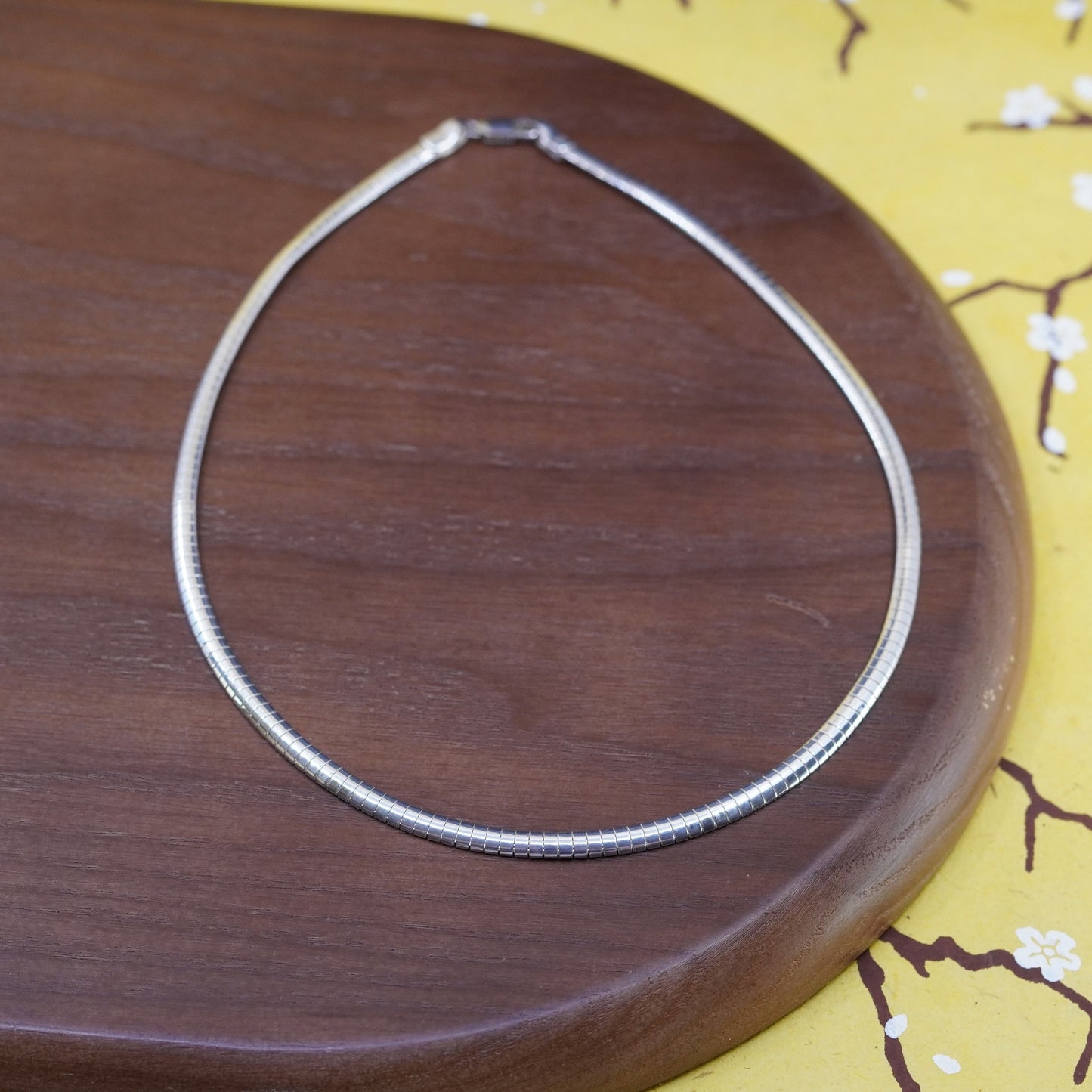 16”, 4mm, vintage Korea Sterling silver omega chain, Italy 925 necklace