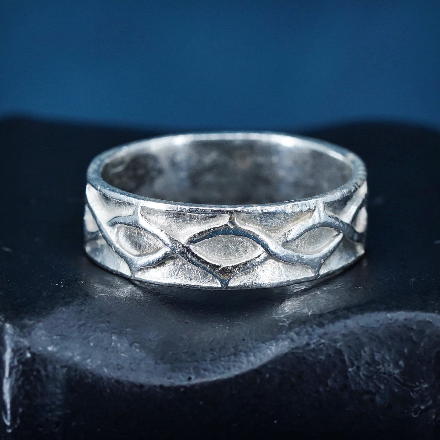 Size 10, vintage southwestern Sterling silver handmade ring, 925 textured band