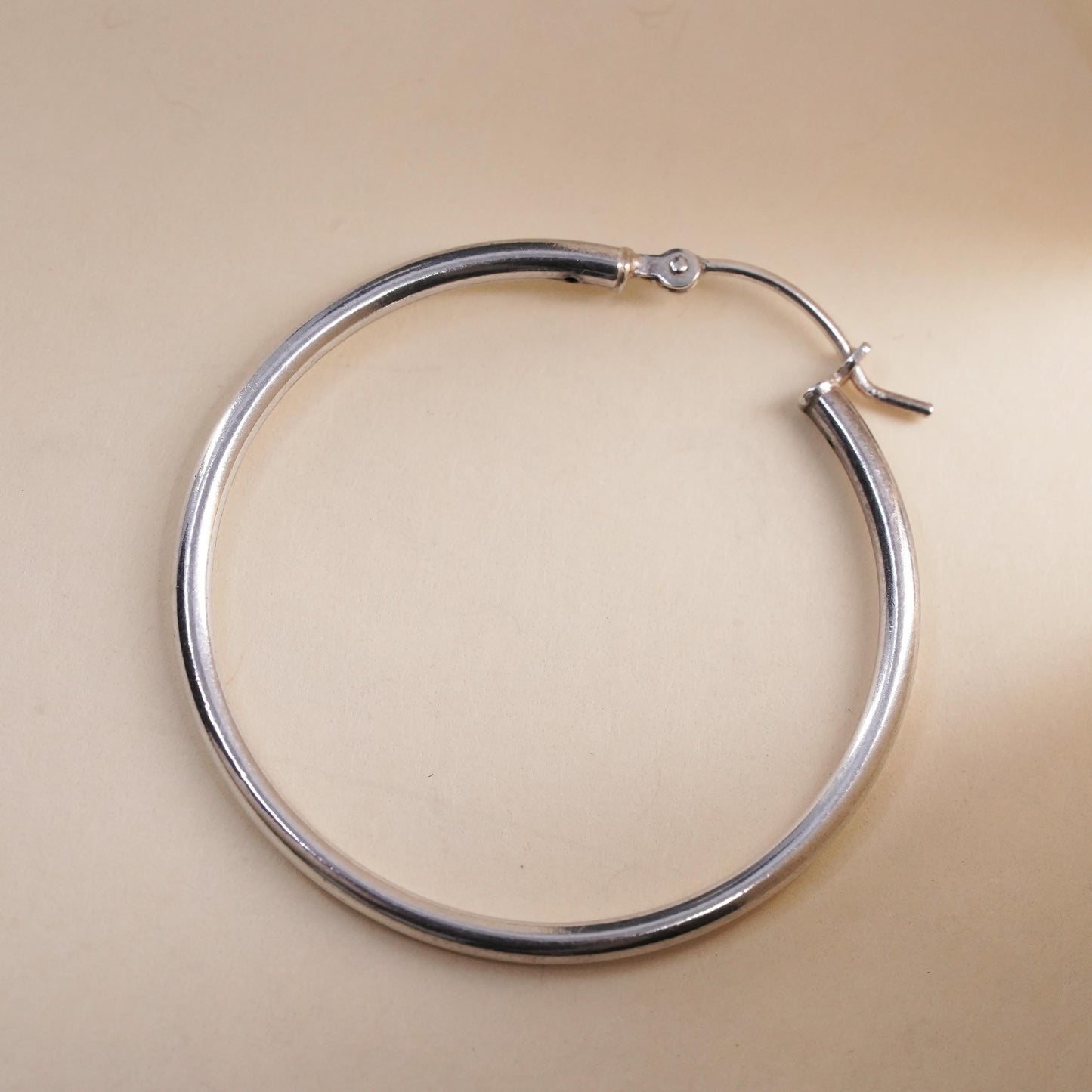 1.5", Vintage sterling 925 silver loop single earring, minimalist hoop