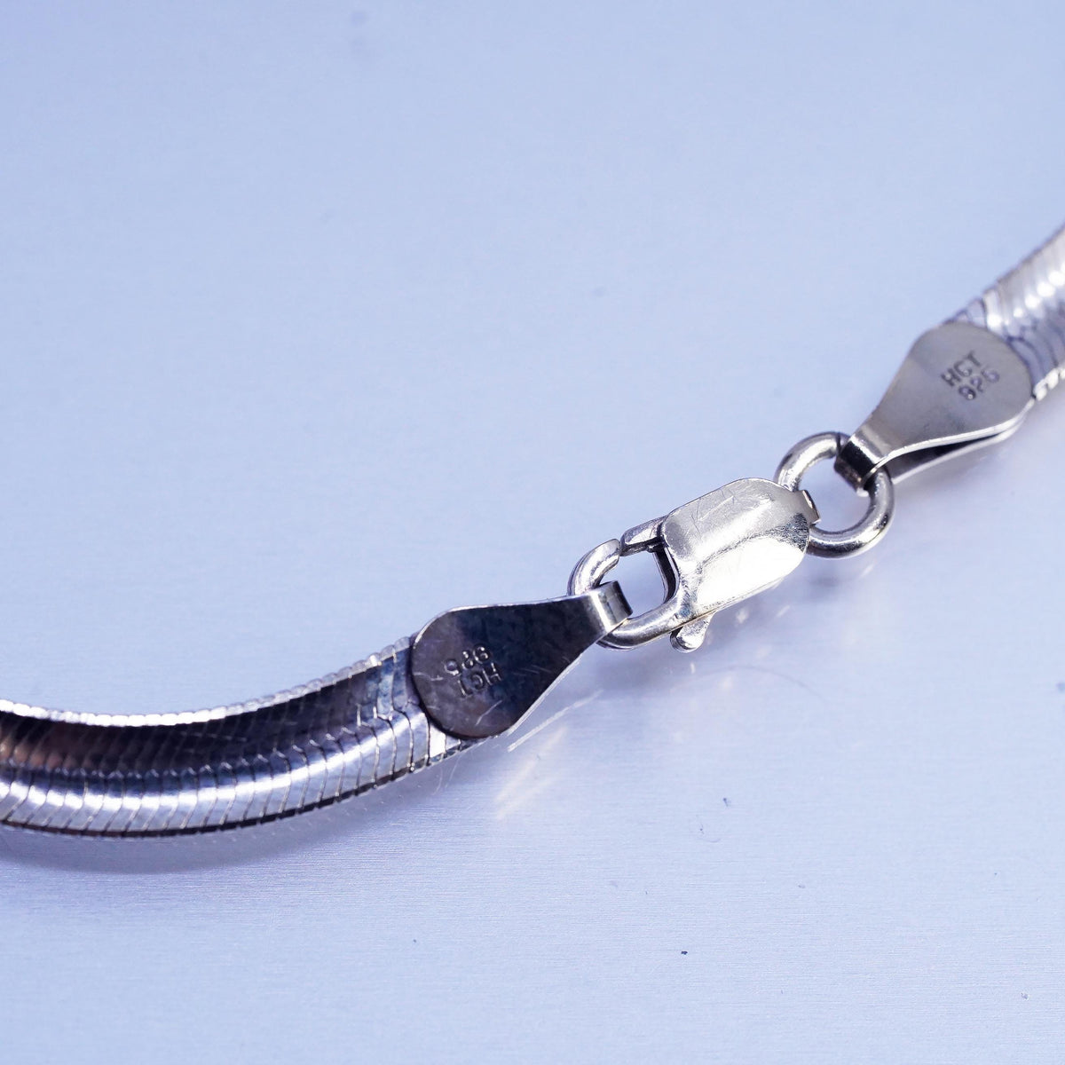7.5", 5mm, Vintage Italian Sterling 925 silver herringbone bracelet