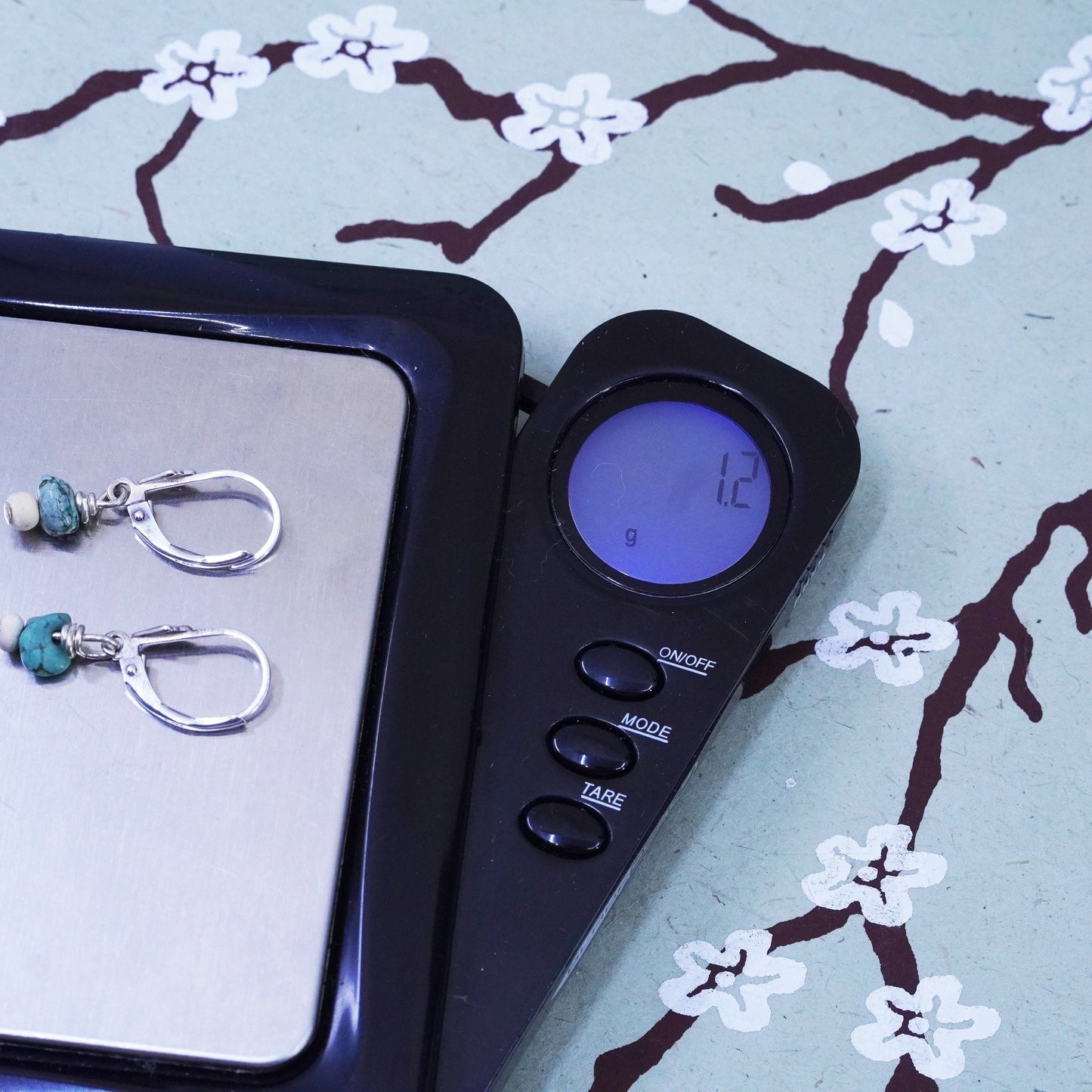 Vintage Sterling silver 925 handmade earrings with turquoise beads