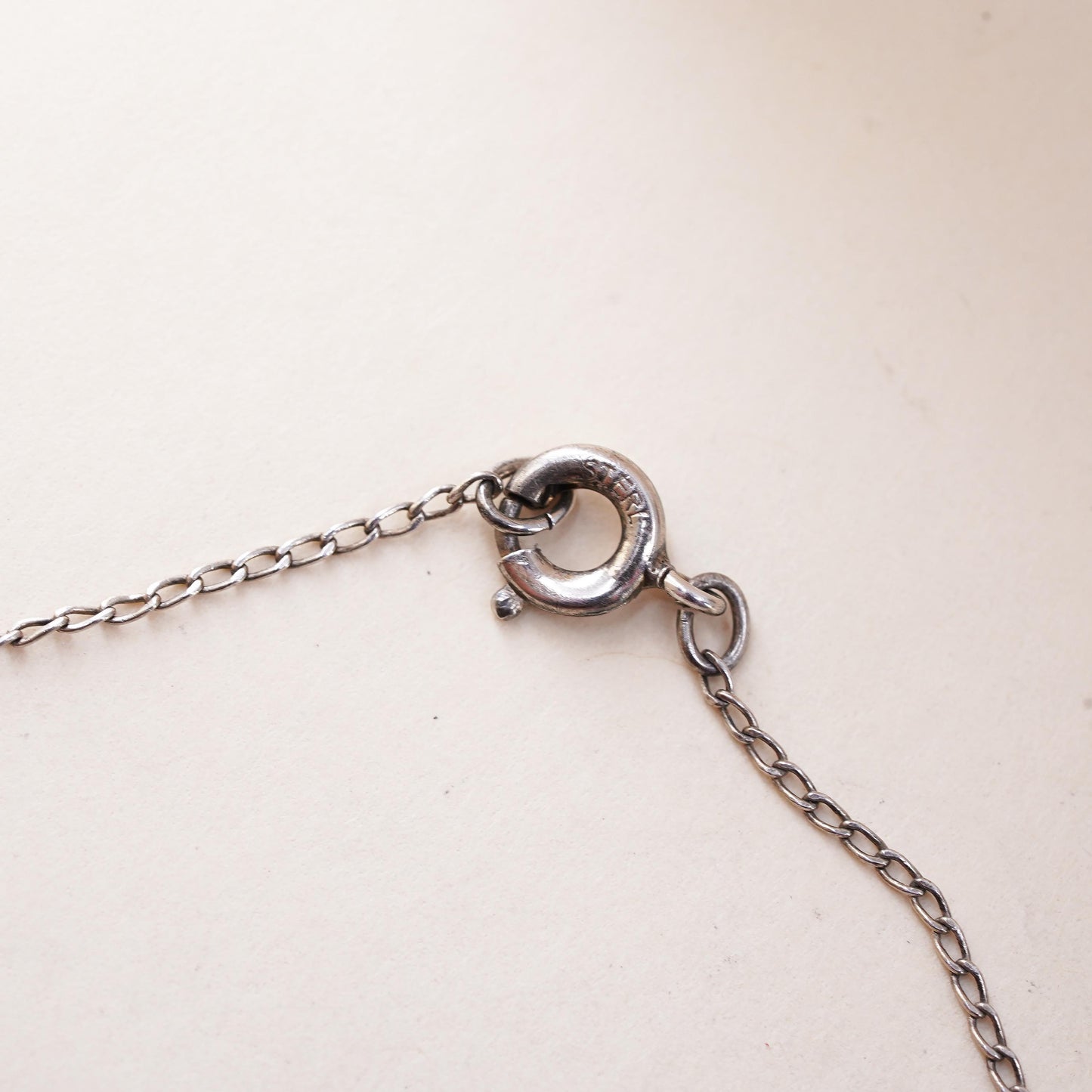 6.25", Vintage sterling silver bracelet, 925 circle chain with name tag