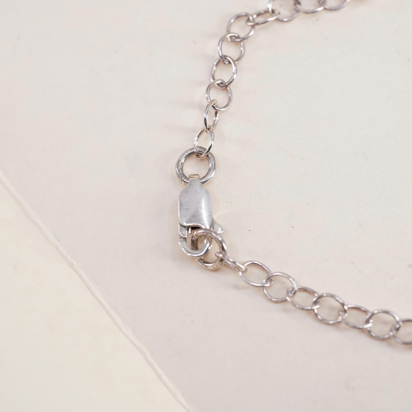 7.25”, Vintage sterling silver handmade bracelet, Italy 925 circle chain cross