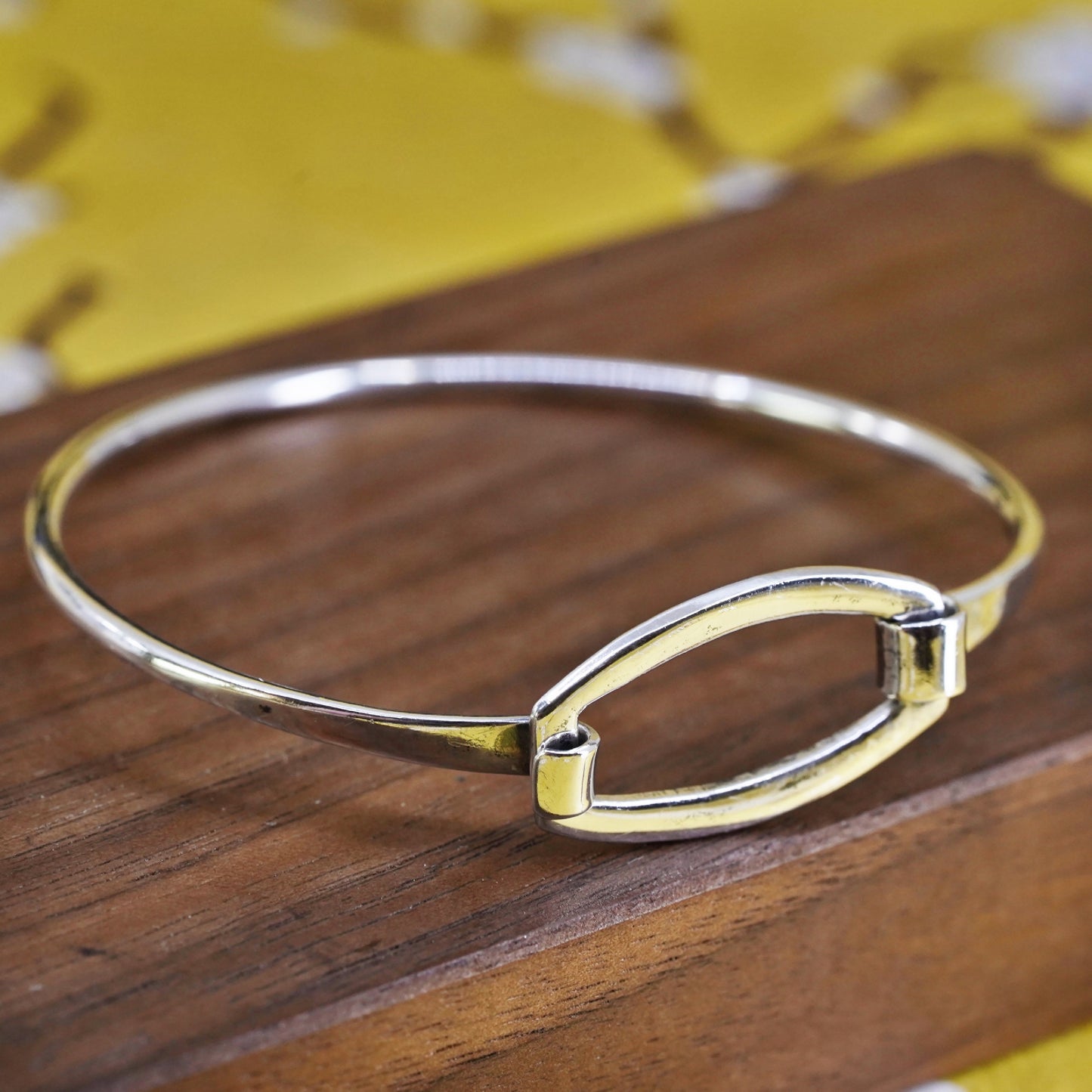7”, vintage Sterling 925 Silver handmade Bangle, 925 hinged bangle