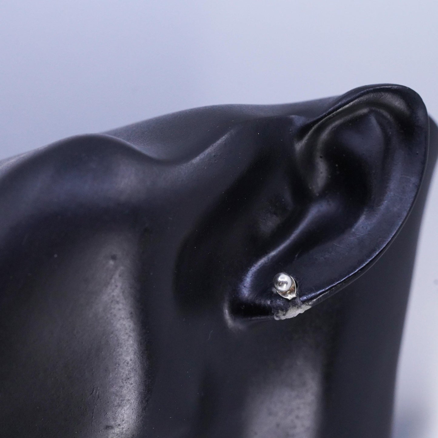 4mm Vintage Sterling 925 silver earrings, studs