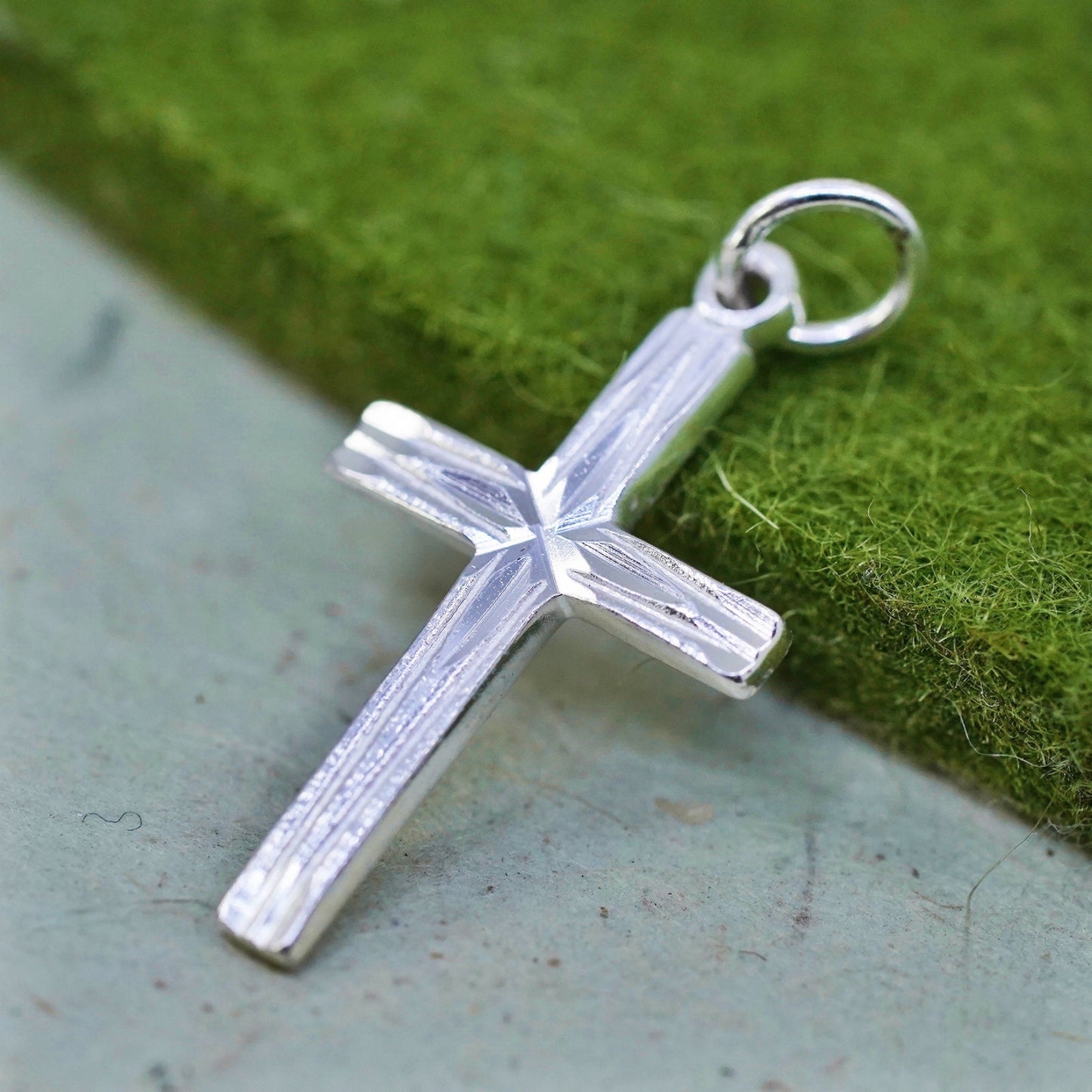 Vintage Sterling silver pendant, 925 cross charm