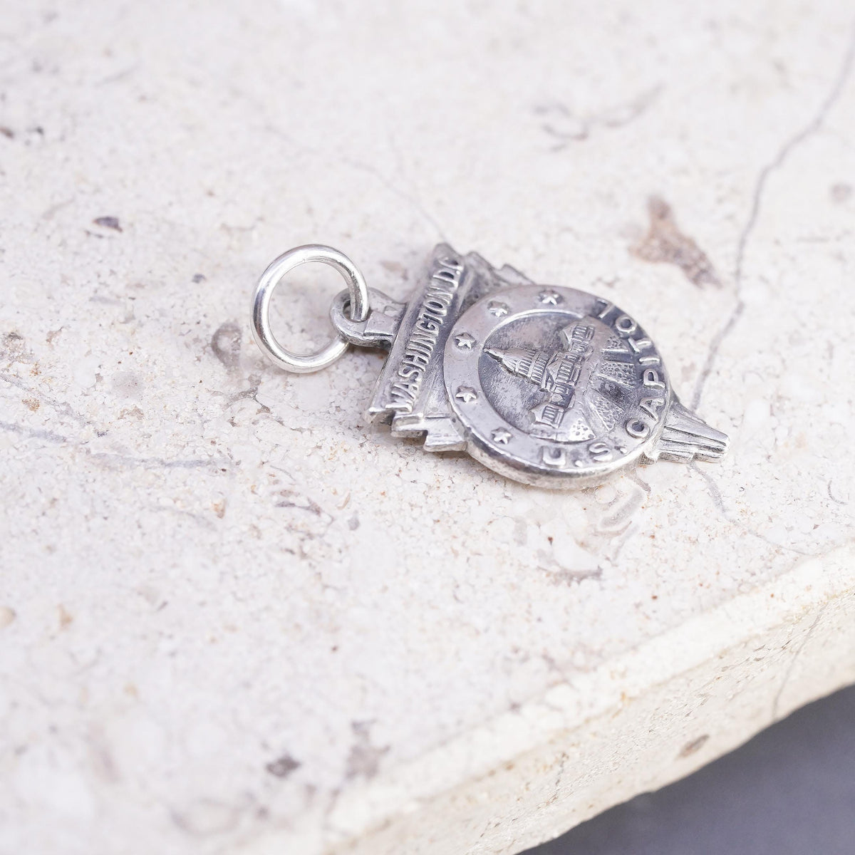 Vintage Sterling 925 Silver Washington DC U.S. White House Charm Pendant